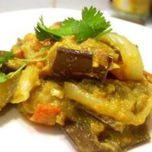 Receita de Baingan bharta (Berinjela ao curry)