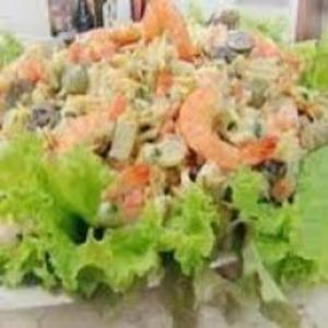 Receita de Salada com camarões