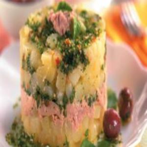 Receita de Salada de batata com atum ao pesto