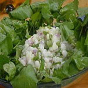 Receita de Salada de Canjica e Agrião